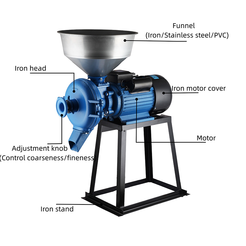 Large High Power Grain Grinding Machine With Sanding Grinding Disc